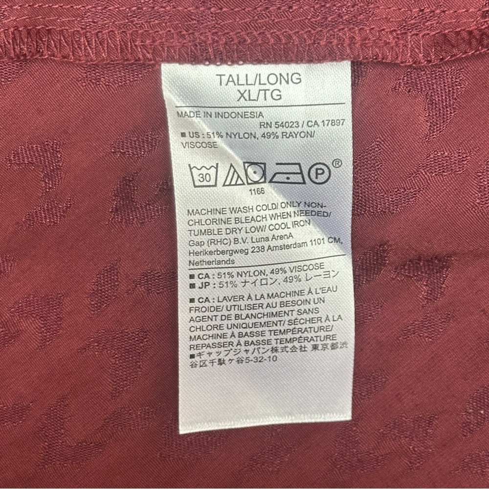 BANANA REPUBLIC JACQUARD SLIP DRESS SIZE XL NWT - Dark Cherry - Picture 8 of 11